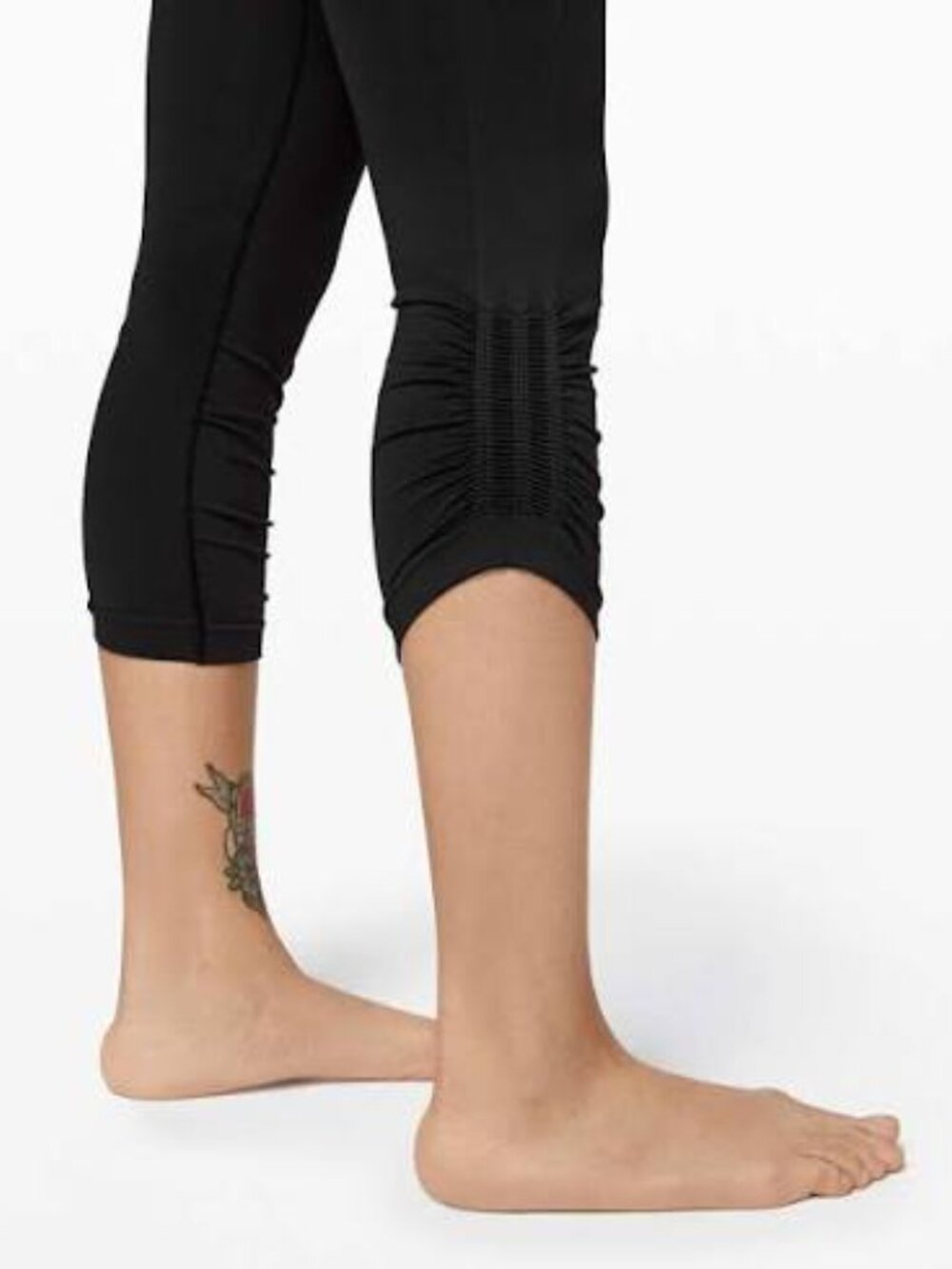 Lululemon Women size 4 Charcoal Ebb To Street Crop 21" Leggings Ruched Yoga - Picture 2 of 9